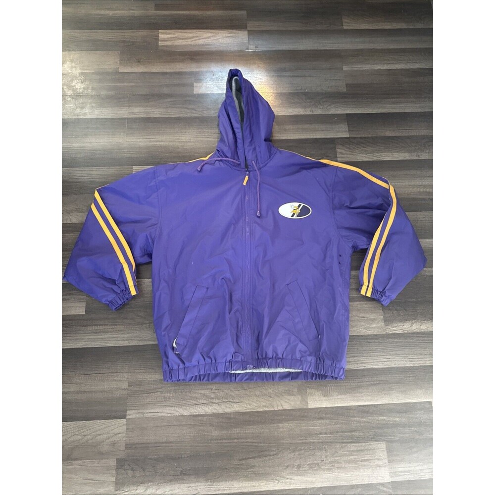NFL Game Day Minnesota Vikings Hooded Jacket Full Zip Up Purple Men’s Size Large